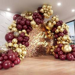 Shein 132pcs Burgundy Balloon Arch Garland Kit