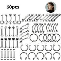 Shein Piercing Jewelry Set 14G 16G 20G Stainless Steel