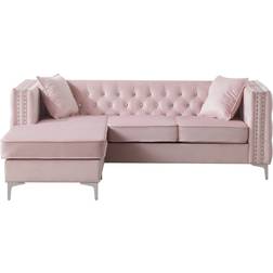 Glory Furniture Paige Pink Sofa 87" 2pcs 3 Seater