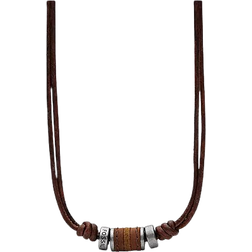 Fossil Rondell Necklace - Silver/Brown