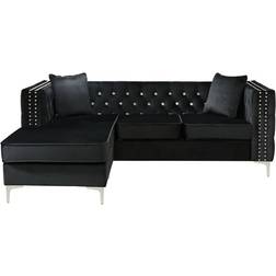 Glory Furniture Paige Black Sofa 87" 2pcs 3 Seater