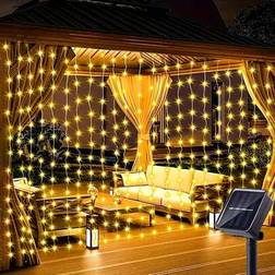 Shein Solar Curtain Lights 300 LED Waterfall String Light