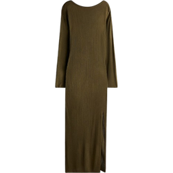 H&M Rib Knit Dress - Dark Khaki Green