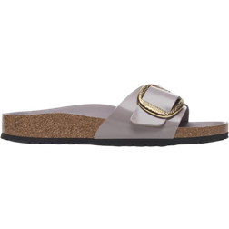 Birkenstock Madrid Hammered Big Buckle Natural Leather Patent High Shine - Faded Purple