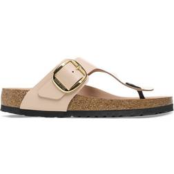 Birkenstock Gizeh Big Buckle Natural Leather Patent - High Shine New Beige