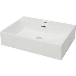 vidaXL Vasque Avec Trou De Robinet Céramique 60.5 x 42.5 x 14.5 cm