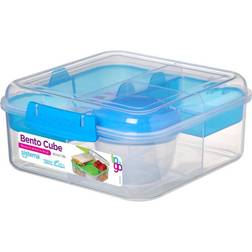 Sistema Bento Cube with Yogurt Pot Clear/Blue Food Container 1.25L