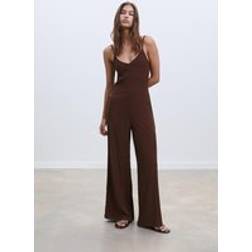 Stradivarius Flowing Strappy Jumpsuit - Brown