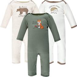Hudson Baby Cotton Coveralls 3-pack - Forest Fox