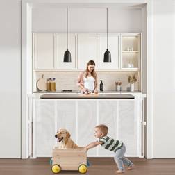 VEVOR Retractable Baby Gate 34 In White
