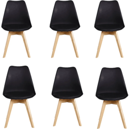 Life Interiors Lorenzo Black Kitchen Chair 83cm 6pcs