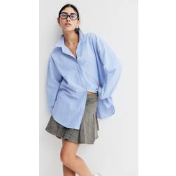 H&M Ladies Striped Oxford Shirt - Blue/Striped