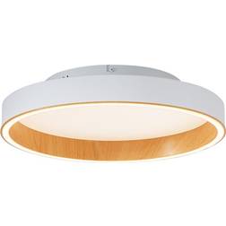 QAZQA Design Taklampa Vit Med Trä 40 cm Takplafond