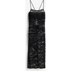 H&M Tie Detail Crochet Look Dress - Black