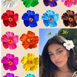 Shein 10 Pcs Random Color Hawaiian Flower Hair Clips