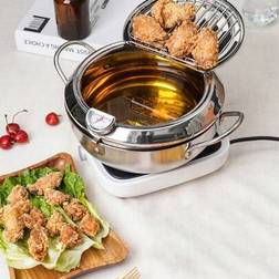 Shein Tempura Stainless Steel Frying Pot With Filter