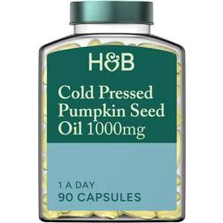 Holland & Barrett Cold Pressed Pumpkin Seed Oil 1000mg 90 Capsules