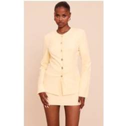 PrettyLittleThing Butter Yellow Tailored Mini Skirt