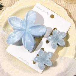 Shein 3 Pcs Boho Style Blue Grey Ombre Hair Clips