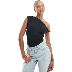 New Look Twist Fallen Shoulder Bodysuit - Black