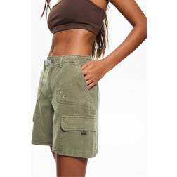 Pull&Bear Cargo Bermuda Shorts - Khaki Green