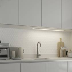 GoodHome Menezes White Silver Effect LED Neutral 885mm 42mm Bench Lighting