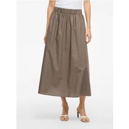 Vila Visophie High Waist Maxi Skirt Heavyweight Ankle - Brown