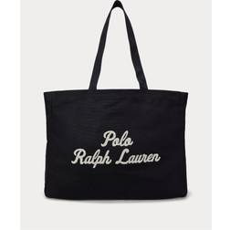 Polo Ralph Lauren Embroidered Canvas Tote Shopping Bag - Svart