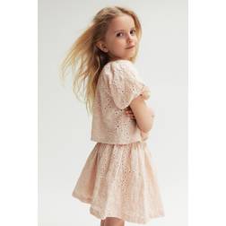 H&M Powder Floral Broderie Anglaise Skirt - Pink/Floral
