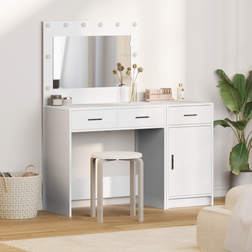 vidaXL 2 Personers Dressing Table Sæt Med LED Hvid Toiletbord