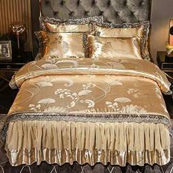Shein 4pcs European Satin Jacquard Bedding Set Duvet Cover