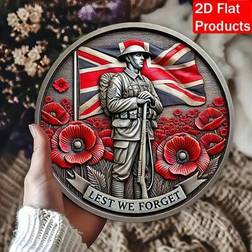 Shein Pack Of 1 Lest We Forget Metal Yard Sign 8x8 Inch Wall Decor