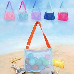 Shein Beach Toy Mesh Bag Shell Collecting Bags With Zipper Adjustable Strap