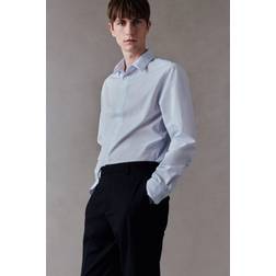 H&M Herre Easy Iron Skjorte Slim Fit - Lyseblå