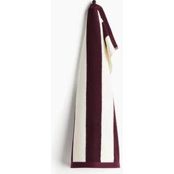 H&M Striped Hand Burgundy 50x70 Size Guest Towel Red