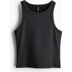 H&M Ladies Ribbed Vest Top - Black