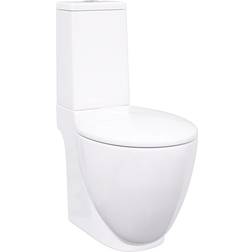 vidaXL Toilet met afvoer achter keramiek wit