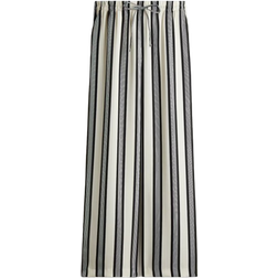 H&M Wide Drawstring Trousers - Cream/Black