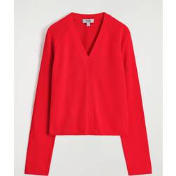 COS Knitted Cotton V-Neck Cardigan - Red