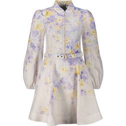Zimmermann Floral Linen Minidress - Lilac Floral