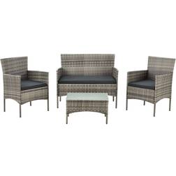 Juskys Fort Myers - Grey-mottled Outdoor Lounge Set, 1 Table incl. 2 Chairs & 1 Sofas