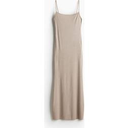 H&M Geripptes Kleid Damen - Beigemeliert