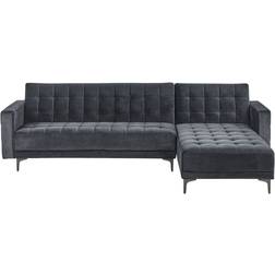Beliani Letto Angolare Modulare Aberdeen Velluto Nero Posti Divano Divano 4 Posti