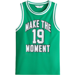 H&M Mesh Basketball Tank Top - Green/Make The Moment (1226584004)