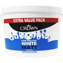 Crown Matt Emulsion Wall Paint Pure Brilliant White 7.5L