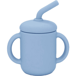 Summerville Silikonmugg med Sugrör Stone Blue