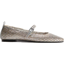 H&M Straw Mary Janes - Beige/Silver Coloured