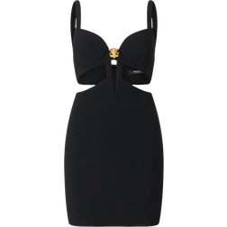 Roberto Cavalli Mini Dress With Cutout And Tiger - Black