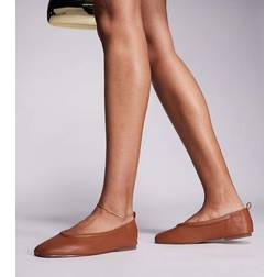 Simmi London Wide Fit Leesa Ballerinaskor - Brun