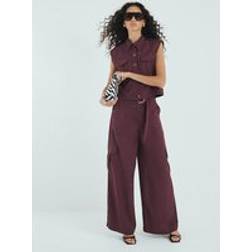 River Island Purple Premium Belted Utility Trousers